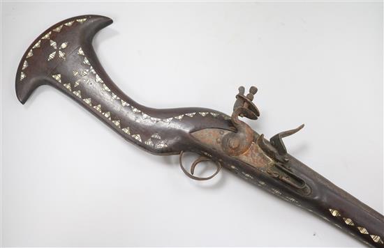 An inlaid mother of pearl musket